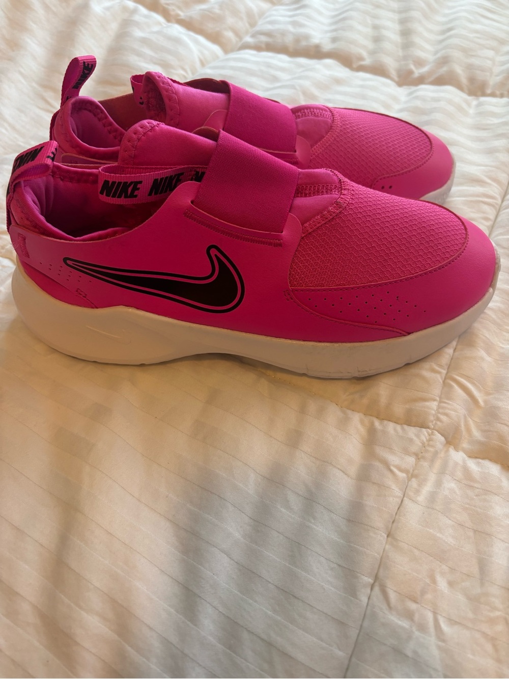 Nike Kids Slip-On Sneakers in Hot Pink with Black Swoosh
